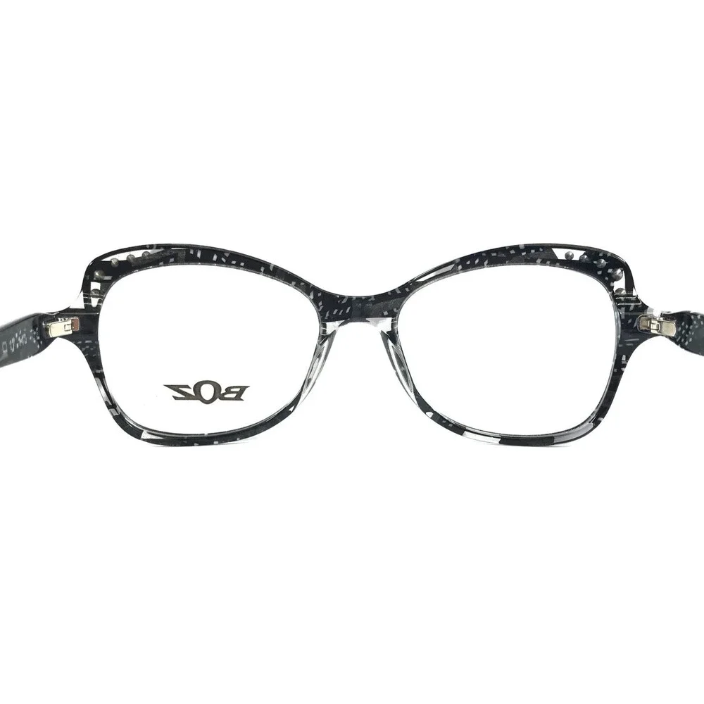 BOZ Eyeglasses Frames DING 0050ST Festival Noir Black Gray Crystals 51-17-140